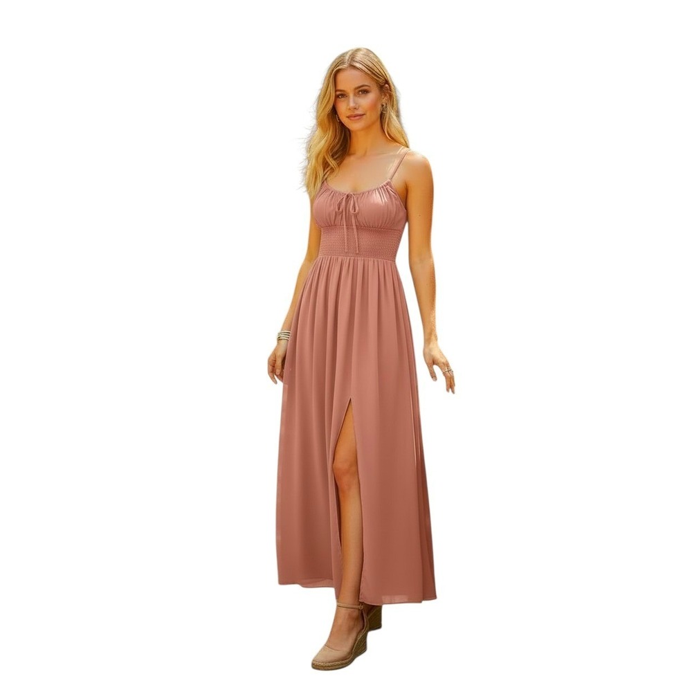 Wilfred Genoa Chiffon Babydoll Women's size Small Flowy Boho Prep‎ Smocked Dress